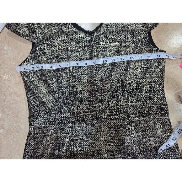 NWT Women's Betsey Johnson Black and Gold Pencil Dress Size 8 - Picture 9 of 10